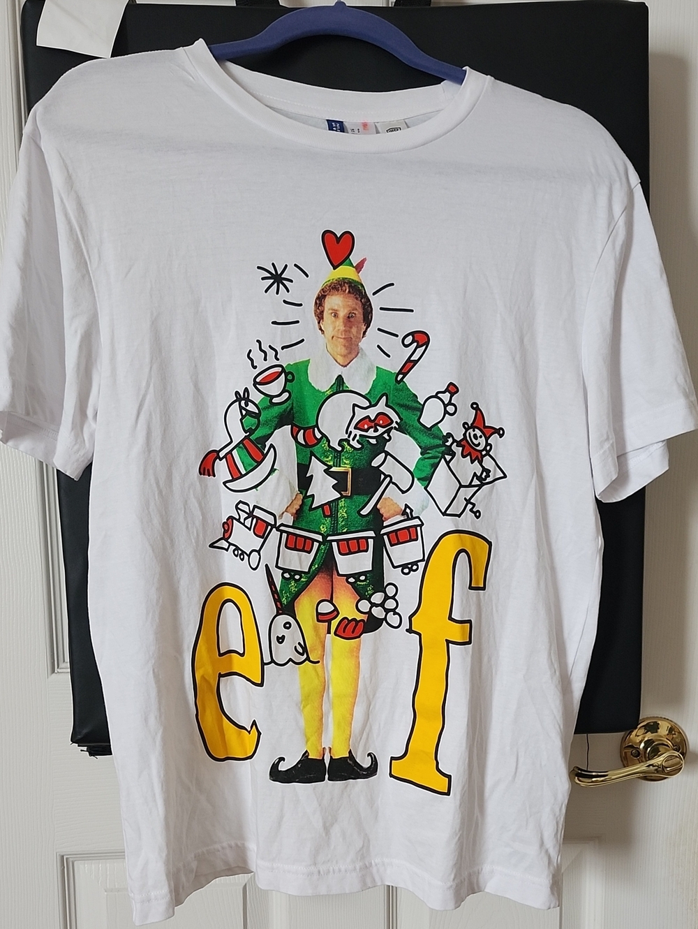 Divided White Graphic Elf Movie Short Sleeve Tee